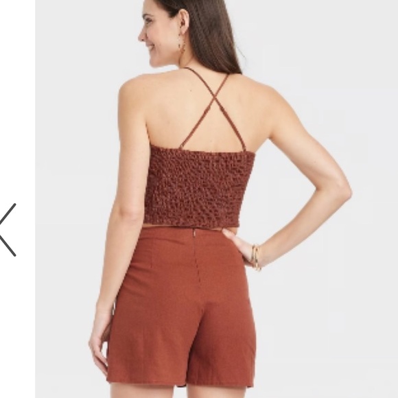 Women's A New Day Apron Tank Top and Skort Brown M/ size 8 two piece set - Picture 2 of 3